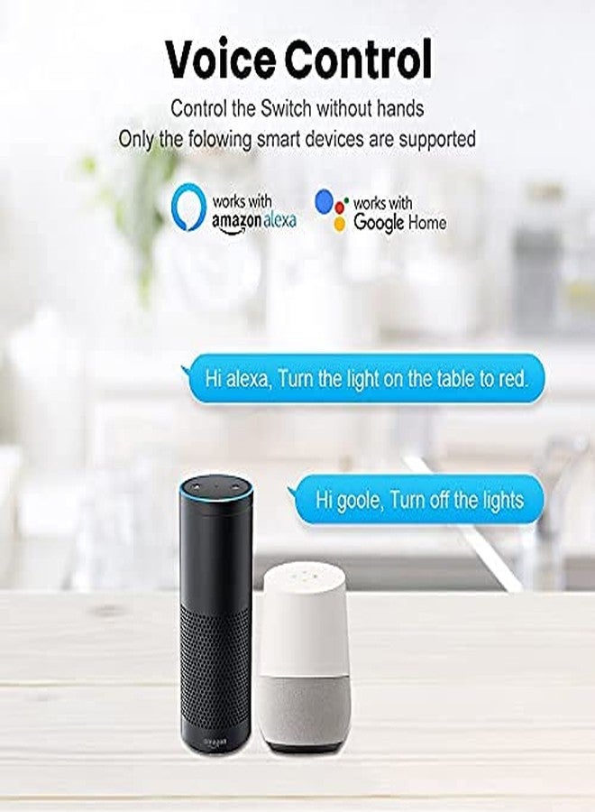 Protium WiFi Smart Wall Socket Compatible with Alexa, Google Home, and Smart Life App (5 Hole, Type D, White) - Image 3